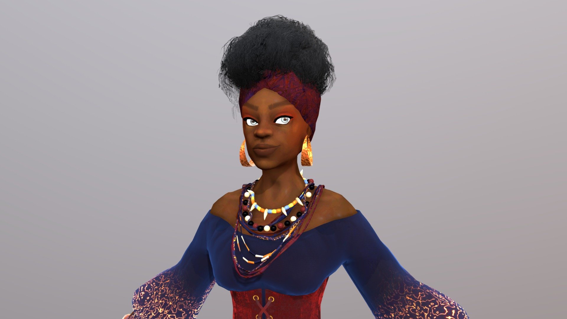 My version of the voodoo queen - Marie Laveau "the vodoo queen" - 3D model by Monica.Guzman 3d model