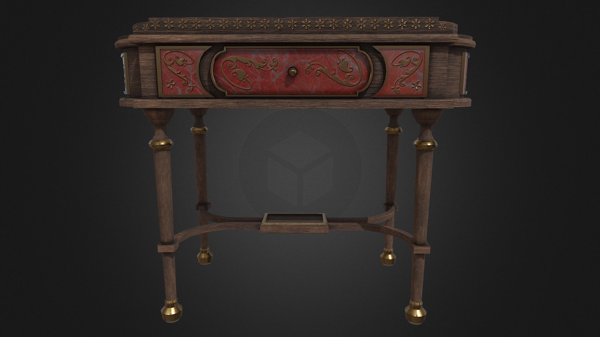 Game ready victorian table (console) 3d model