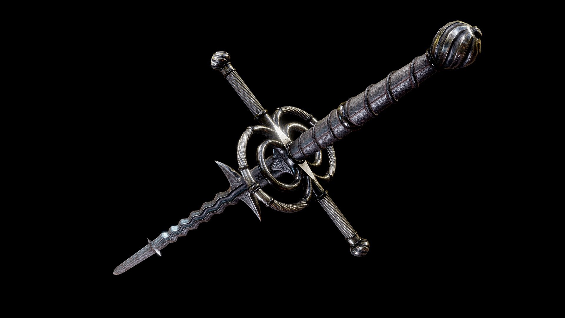 My own interpretation of Zweihänder - Large Two-handed Sword.

Model Lowpoly/Mediumpoly.

Artstation: https://www.artstation.com/artwork/4bvk0l - Zweihänder - Large Two-handed Sword - 3D model by Grzegorz Kozłowski (@grzegorzkozlowski) 3d model