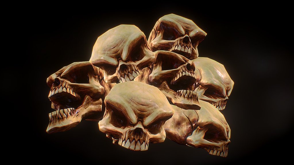 Skull Props from my upcoming bone pack for Unity! - Skull Pile - 3D model by 3DSORCERY 3d model