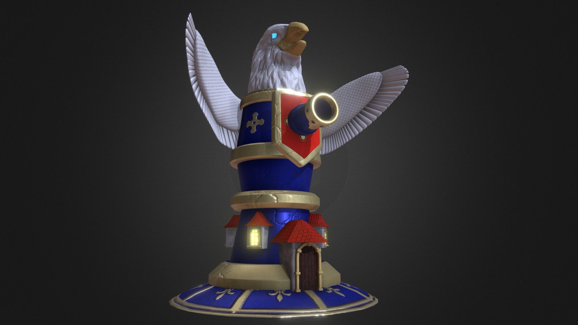Inspired by Heroes of the Storm, Warcraft 3 and games of the like.
This tower will be a useful asset to bring your AAA medieval tower defense 
game to life.

Additional zip file includes:




blender file format

fbx low and high poly models

Substance painter 2019 file so you can customize these textures to 
your specifications.
 - Eagle Tower - Download Free 3D model by Rakshaan 3d model