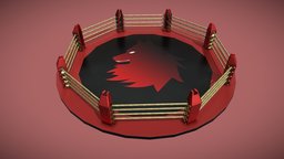 Red Wolf Fighting Ring tekken, ufc, substancepainter, substance, ufc-cage, tekken8