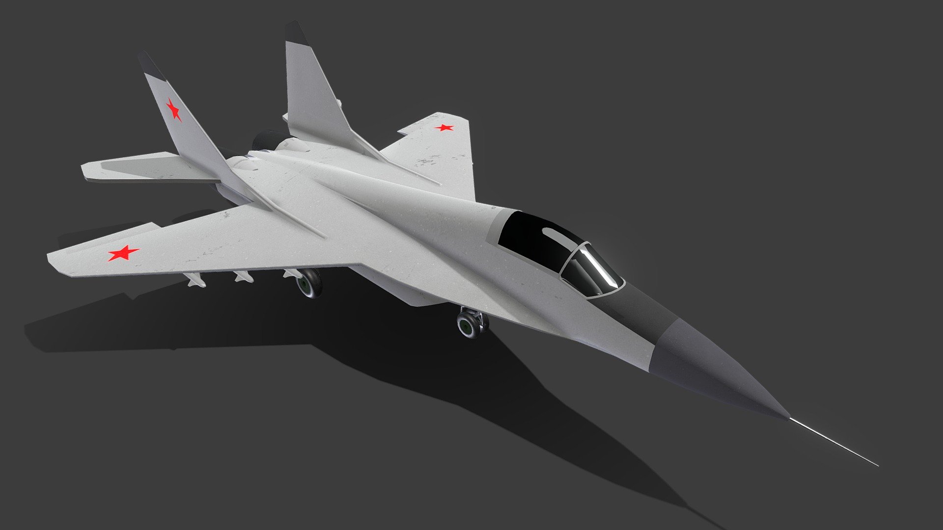 3D Model of the Russian Mikoyan MiG-29A Fighter Jet. Made in Maya and textured in Sunstance Painter 3d model