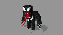 Venom spiderman, blockbench, spiderverse, minecraft-model, minecraft, spidermannowayhome