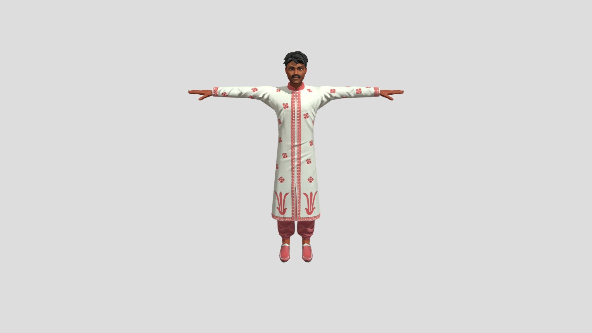 indian traditional wear - 3D model by Aashutosh Dabhade (@adabhade17) 3d model