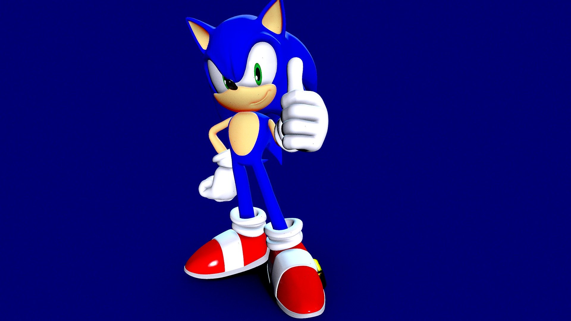 Not releasing this since it has no rig, this is simply just a test - Marza Sonic Thumbs UP - 3D model by ScruffyMcducky 3d model
