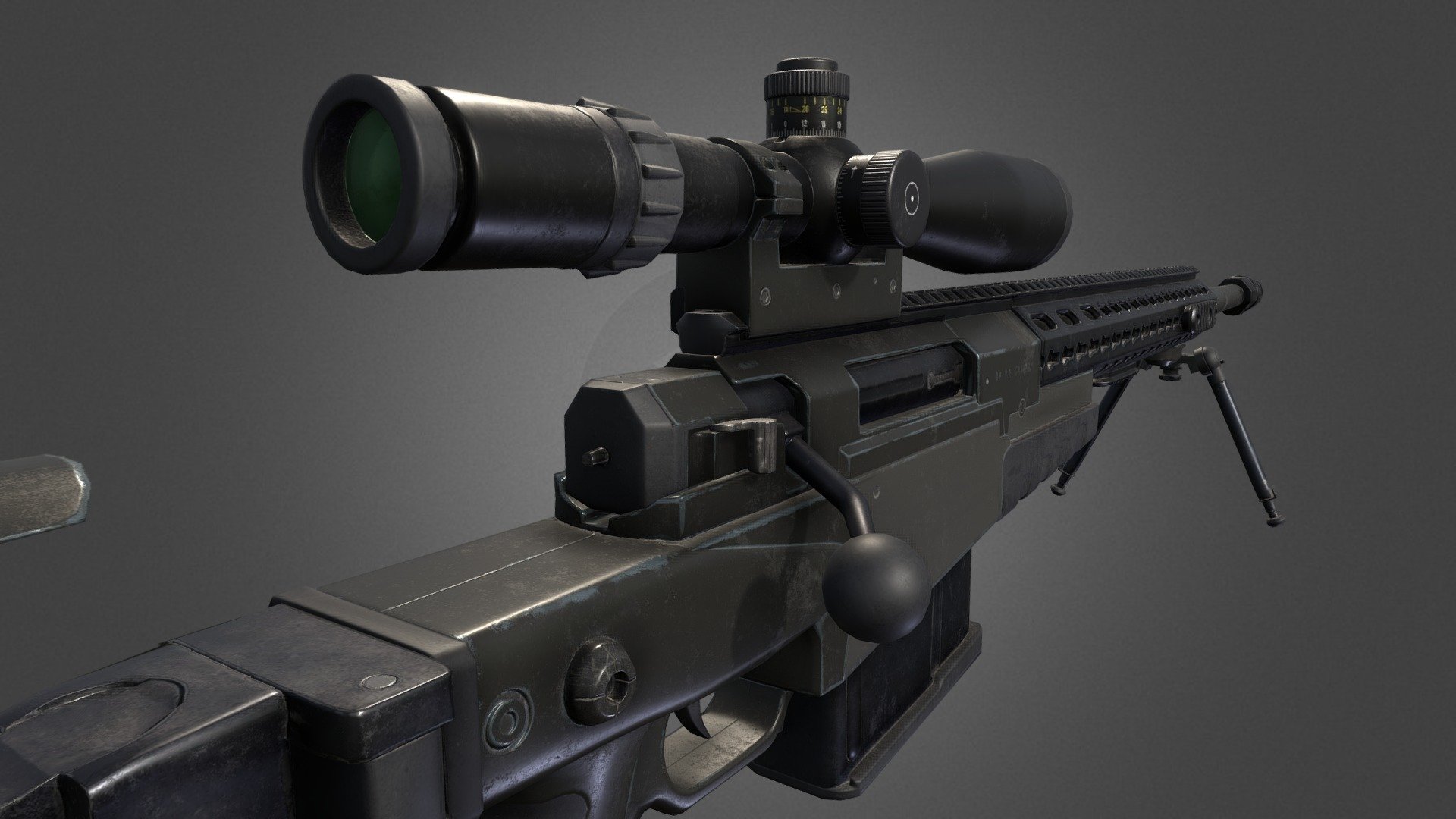 The latest in a long and distinguished line of combat proven sniper rifles, the multi calibre AXMC is supplied configured as a .338 Lap Mag which can be repurposed to .300 Win Mag or.308 Win in minutes simply by changing the barrel, bolt and magazine/insert 3d model