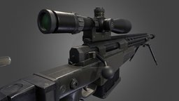 AXMC Sniper rifle scope, substancepainter, substance, gun