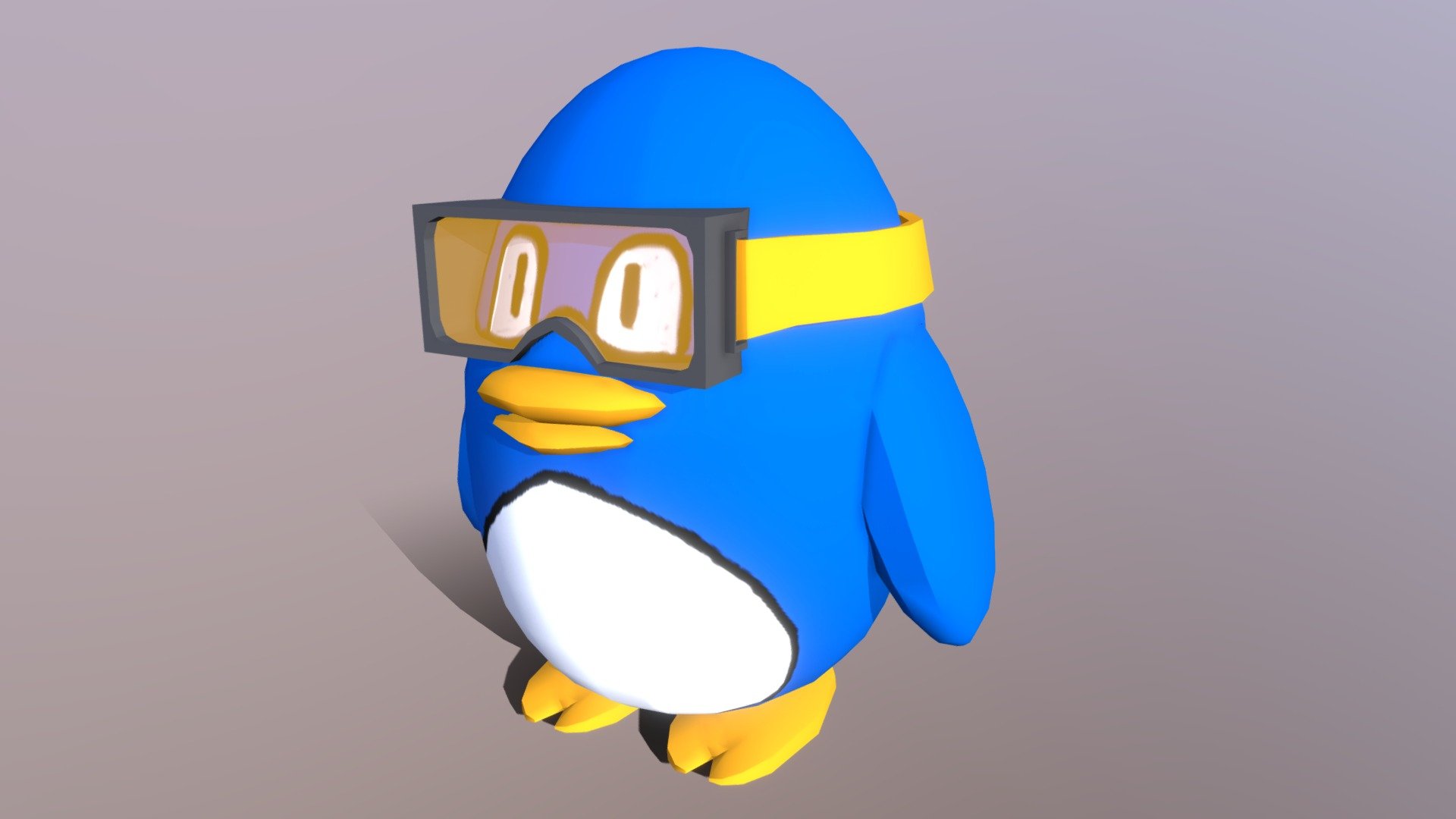 a cartoon penguin, stylized colorful toy - Cartoon Penguin Character Model - Download Free 3D model by RasenDan 3d model