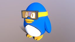 Cartoon Penguin Character Model toy, small, penguin, charactermodel, cartoon, characterdesign, plastic