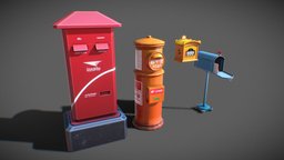 Mailbox mail, mailbox, realistic, cartoon, stylized, street