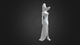 Rebekah02 3D print model sculpt, dress, maiden, miniatures, woman, 3dsculpt, maid, character, model, female, zbrush, 3dmodel, human, lady, person