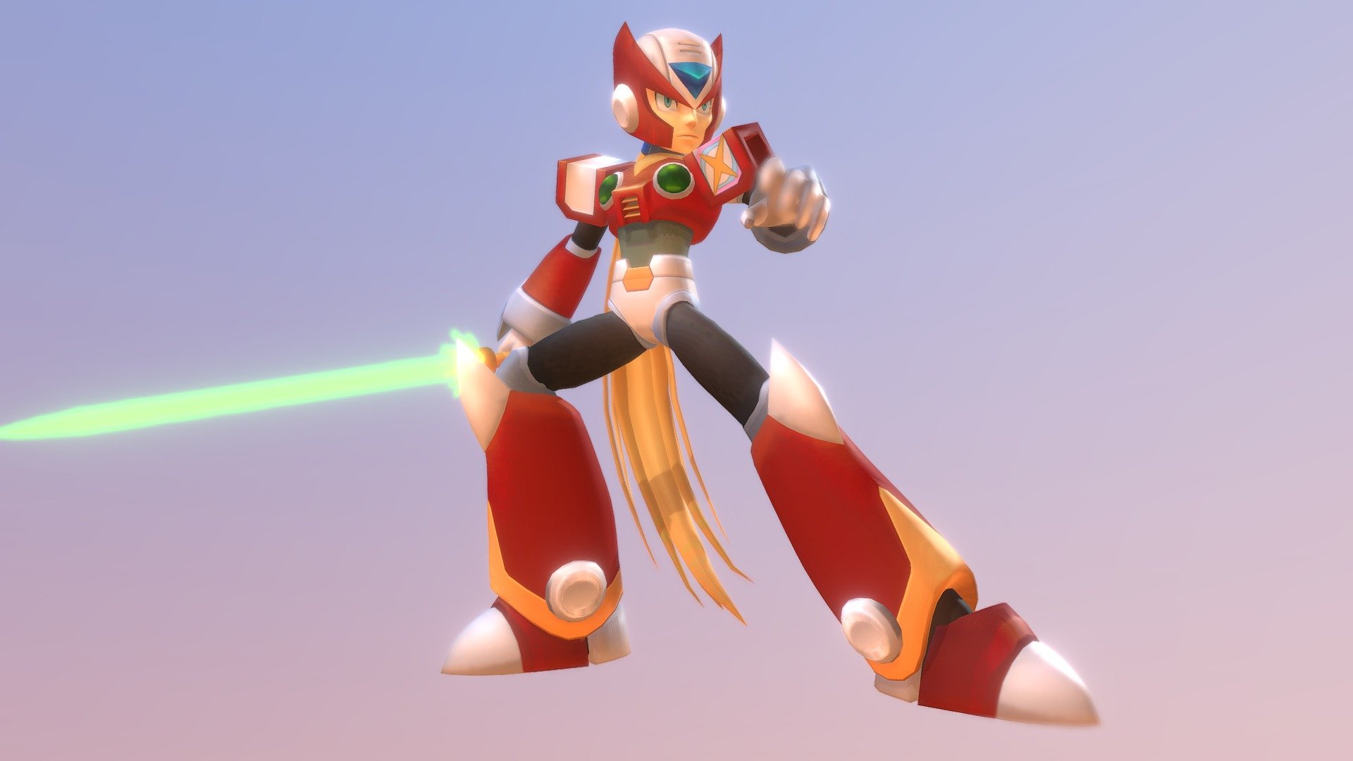 Zero, reploid criado por Dr. Willy na sua versão do jogo Megaman X8 - Zero - Megaman X8 - 3D model by Qadosh 3d model