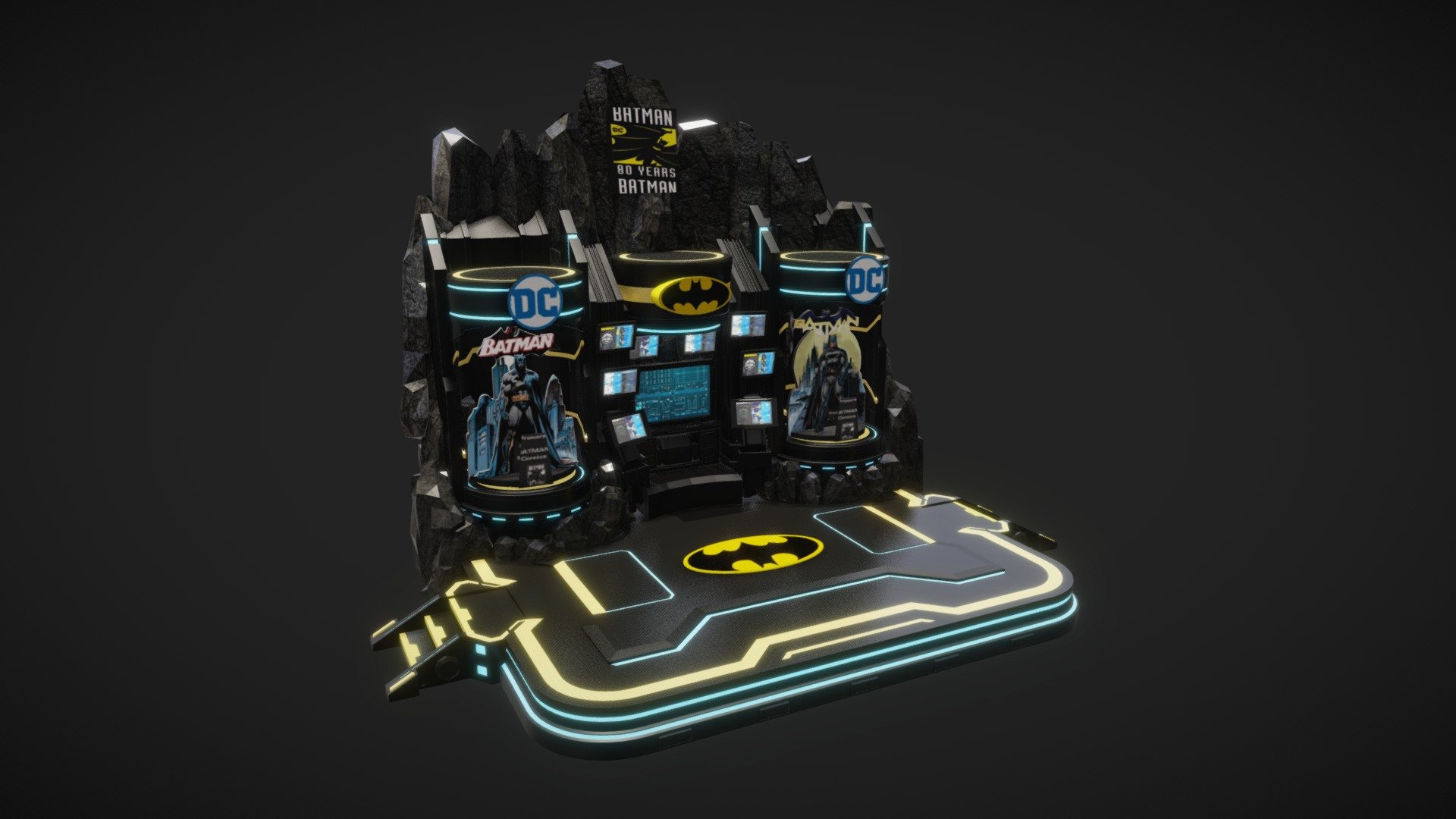 Stage exhibition Design Batman 80 Years - Batman80th LMP Rev6 - Download Free 3D model by JD (@jond.hendri) 3d model