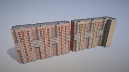 MSK Building01 tower, empire, hotel, exterior, architectural, apartment, skyscraper, bank, town, avenue, moscow, ussr, cityscape, metalness, tivsol, low-poly, game, pbr, house, home, city, building, street