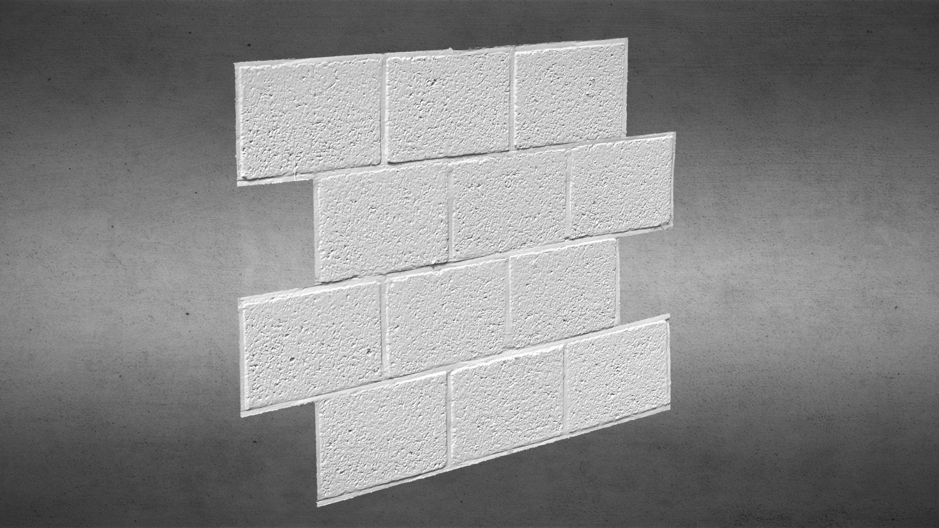 High detail 3D scan of a concrete brick wall.
Can be used as reference texture.

Water tight, except for the surrounding edge

Used technology:
* GOM Atos III triple scanner with a 320MV - 3D scan - Concrete Brick Wall Texture - Buy Royalty Free 3D model by TetraVision 3d model