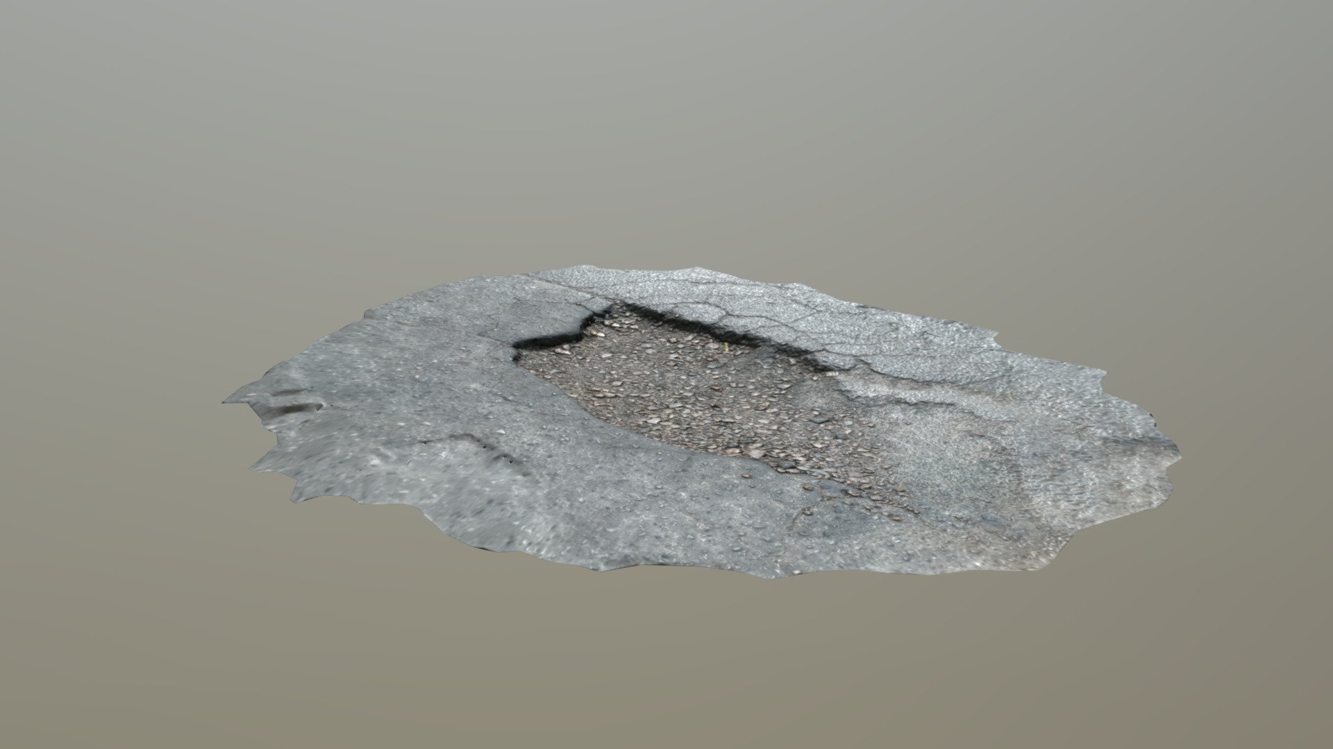 Another test with photogrammetry. This time I chose a hole in the road in my neighborhood 3d model