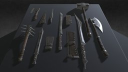 Fantasy / Medieval Weapons Pack 2 spear, mace, swords, fantasyweapon, weapons, dagger