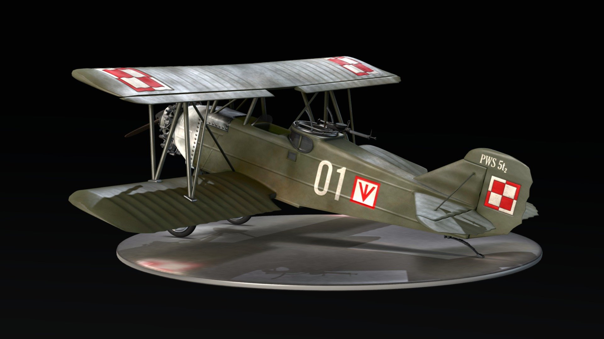 Polish liaison aircraft, developed in 1928 by PWS (Podlasie Aircraft Factory).

This is my first airplane model. In April 2017 I made the same plane from the beginning, with new textures: https://skfb.ly/67rx6 - PWS 5t2 - 3D model by Agnieszka 3d model