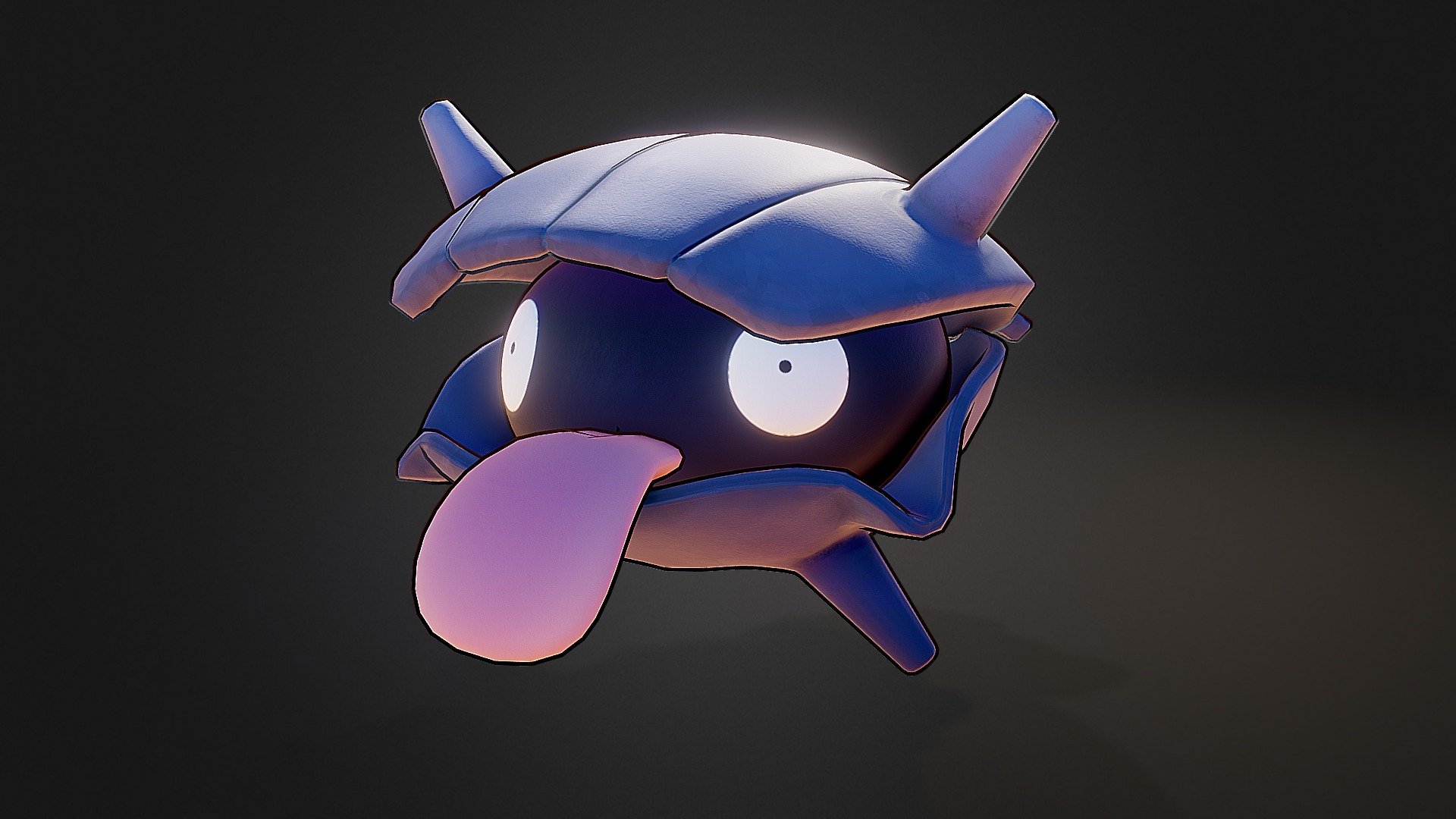 Purple one - Shellder Pokemon - 3D model by 3dlogicus 3d model