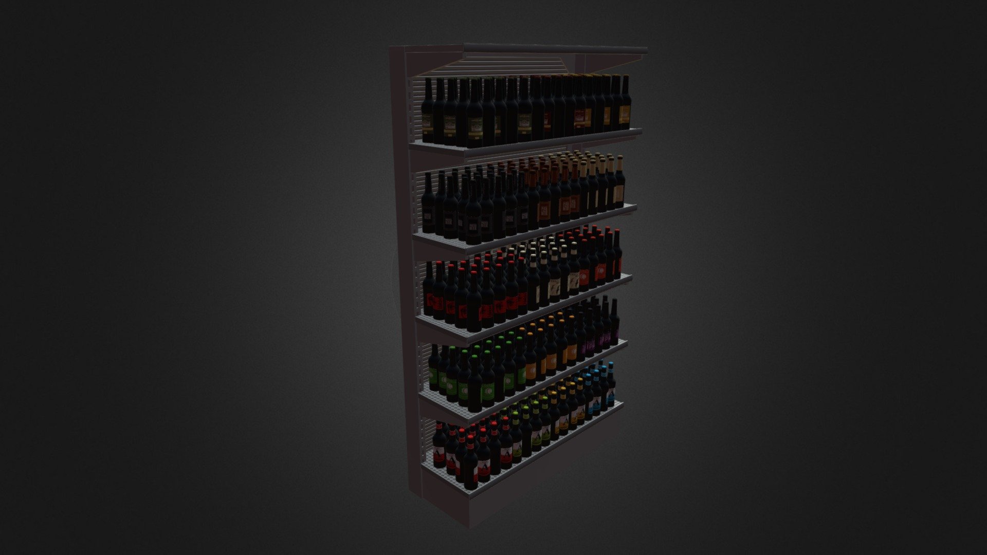 Market Shelf - Bottled Beer - Market Shelf - Bottled Beer - Buy Royalty Free 3D model by cgaxis 3d model