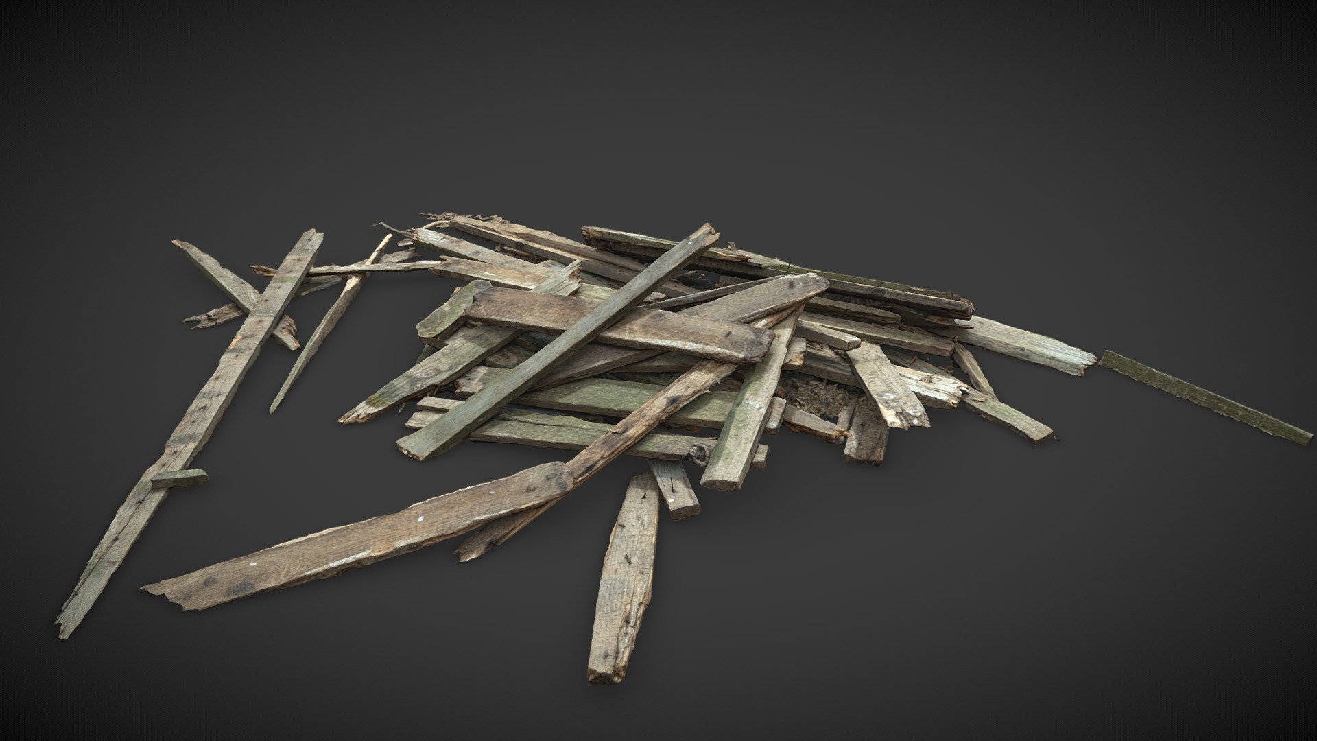 3D scan of old broken wooden planks, boards, pallets, chips on a pile

Reconstructed in RC from 207 DSLR images.

8K texture and diffuse - Old wooden planks - Buy Royalty Free 3D model by Goromor (@gorllu) 3d model