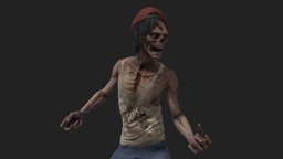 Zombie teen devil, mutant, undead, corpse, gamereadyasset, lowpoly, monster, zombie