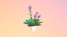 Low Poly Purple Flowers plant, flower, flowerpot, nature, houseplant, lowpoly
