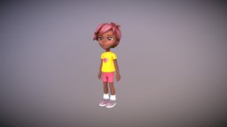 Kid Pink toon, cute, little, kid, boy, child, character, low-poly, girl, lowpoly, human, person