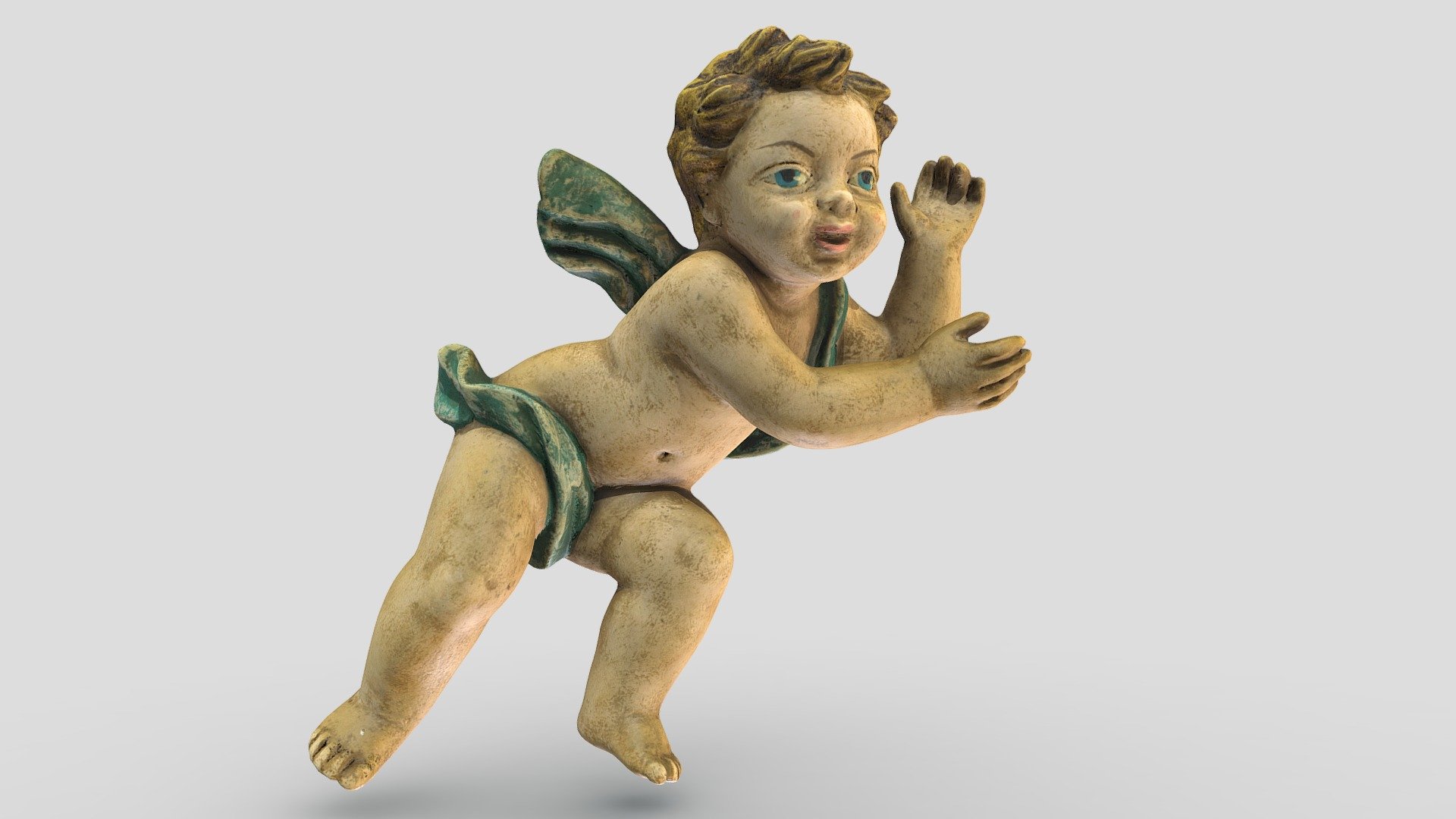 It is optimized in 3 different versions of polygons (between 20K-81K-326K) and it includes normal, ambient &amp; occlusion and cavity maps.

Souvenir that my parents bought in their honeymoon in Seville, more than 40 years ago - Baby angel sculpture antique lowpoly - Buy Royalty Free 3D model by Ximo Vilaplana (@ximovilaplana) 3d model