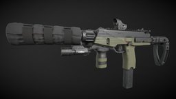 MP9 custom custom, silencer, 3dweapon, bt, surefire, 3dasset, mp9, x300, weapon, smg, smg-submachine-gun, pk06, zenitco, perst4