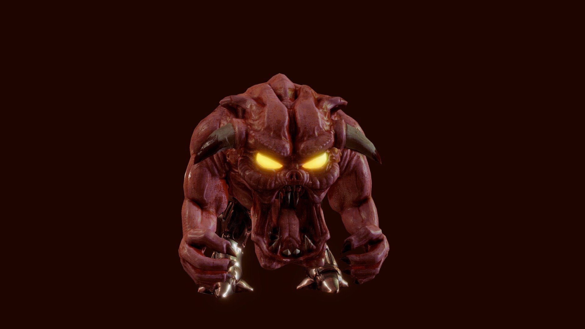 Pinky Demon from DooM.

This fan production is not endorsed by, sponsored by, nor affiliated with Bethesda Softworks, id Software, or any other DooM franchise, and is a non-commercial fan-made 3D model intended for recreational use. No commercial exhibition or distribution is permitted 3d model