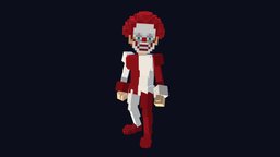 Clown Character rpg, clown, avatar, joker, 3dcharacter, sandbox, 3dpixel, stylizedcharacter, voxelartist, character, lowpoly, voxel, gameasset, stylized, pixelart, hypercasual