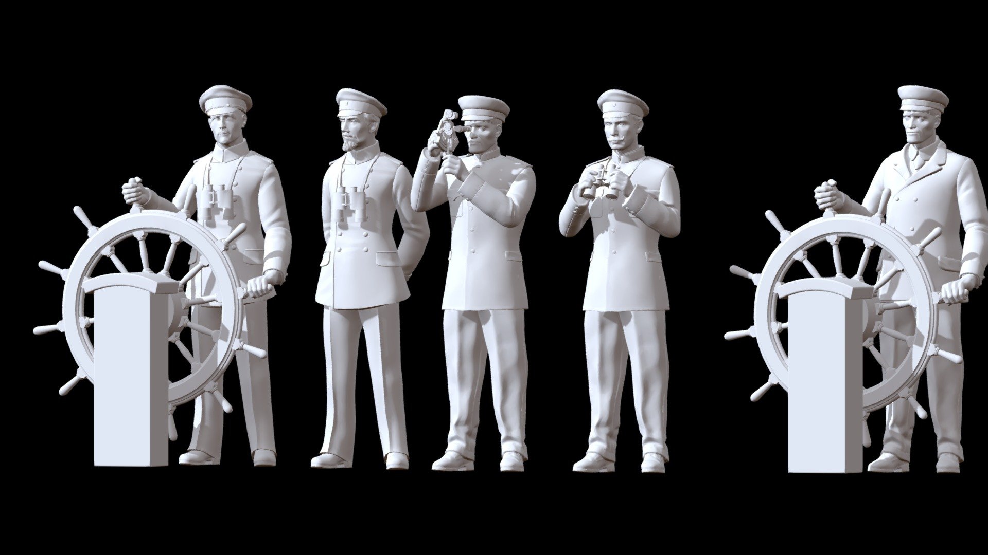 The format is STL, OBJ. Model for printing on a 3d printer - captain and offecers of sailing ship - Buy Royalty Free 3D model by explorertit36@gmail.com (@paydi) 3d model