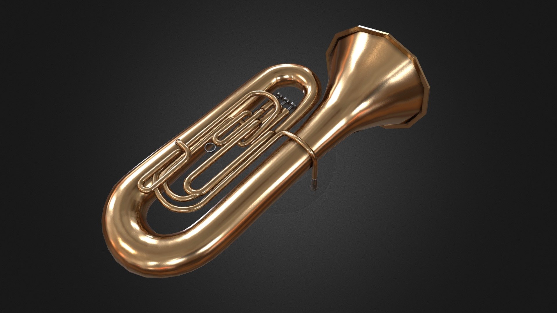 tuba made by blender textured by substance painter - Tuba - Buy Royalty Free 3D model by FLYRICE (@superrice1983) 3d model