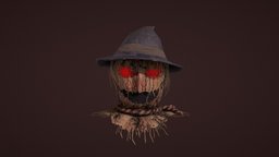 Scarecrow Mask game asset creepy, scarecrow, texturing, blender, substance-painter, gameasset, halloween