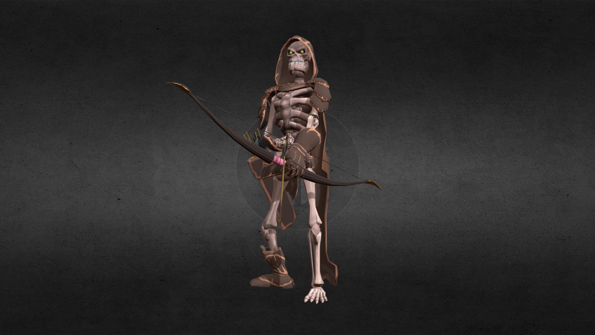 The third model from the series of undead characters. Skeleton archer 3d model