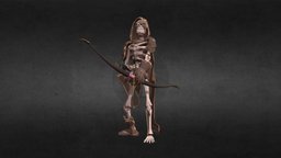 Skeleton-archer skeleton, undead, low-poly-model, character, low-poly, skull, animation