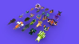 Low Poly Spaceship Pack spacecraft, shooter, science-fiction, low-poly-model, spaceship-sci-fi, blender, lowpoly, scifi, mobile, sci-fi, space, spaceship