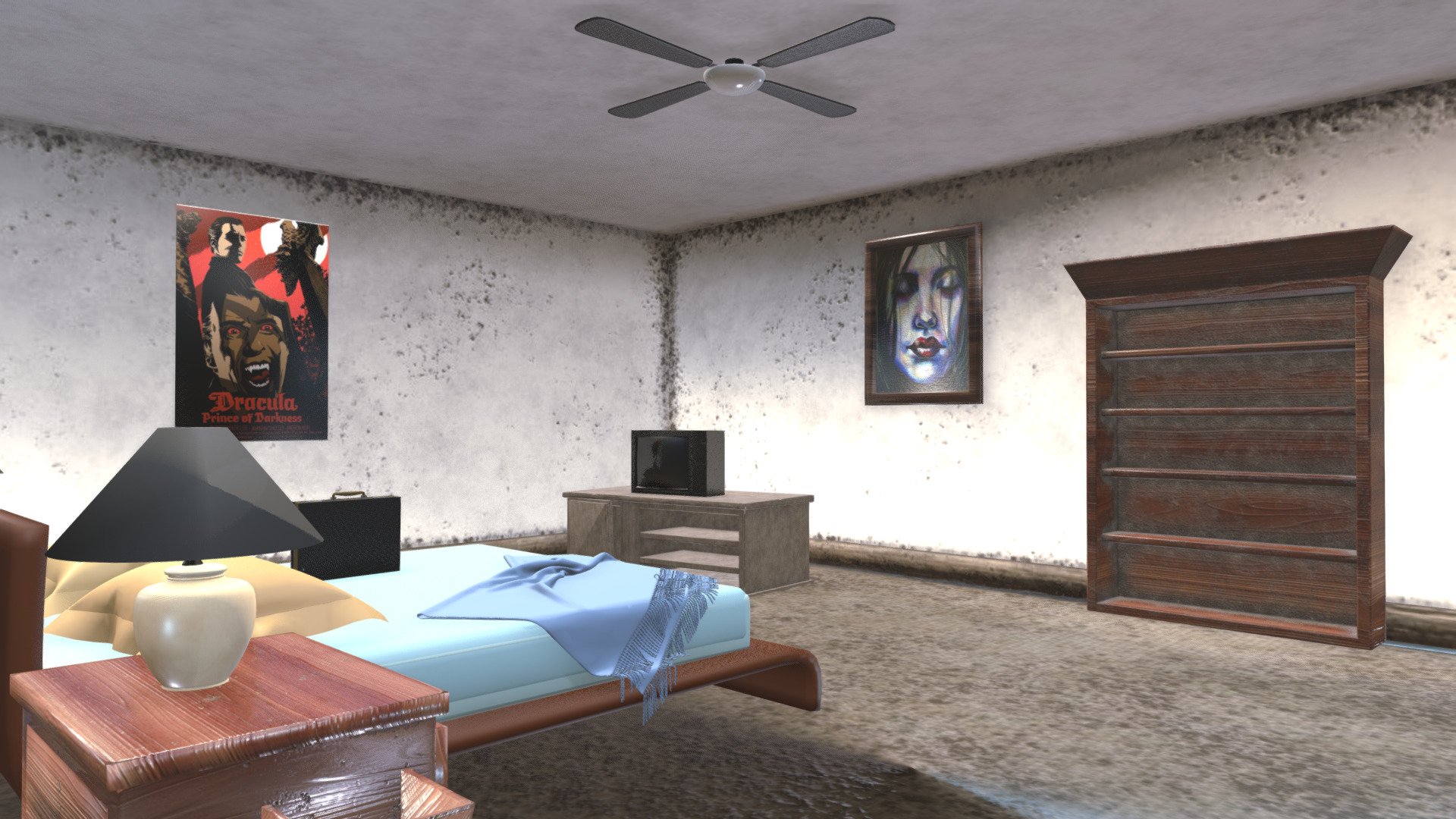 Motel Room - 3D model by lucasponcon 3d model