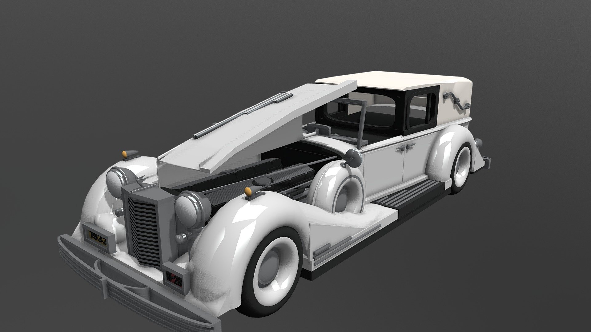 Cadillac Town Car 1933 (with engine) - 3D model by El_Andrew 3d model
