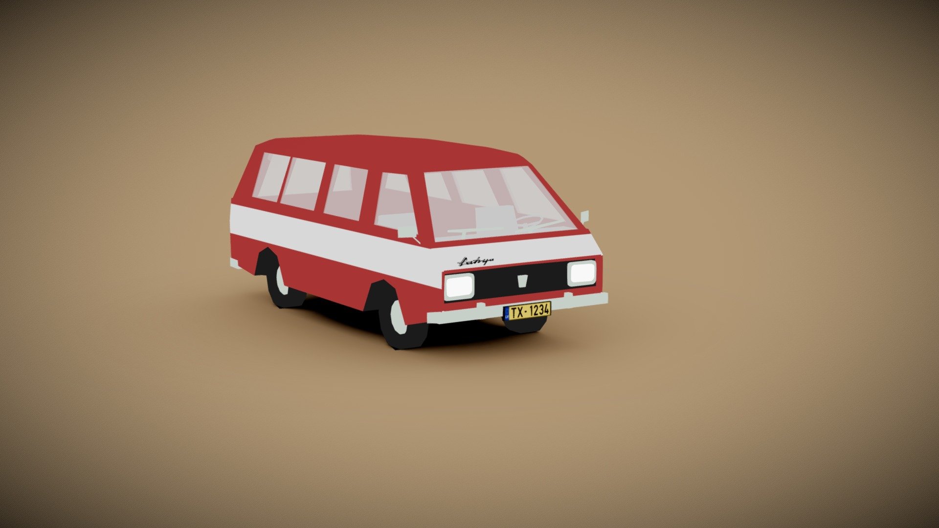 Passenger taxi van, based mostly on RAF-2203 van made in Riga Bus Factory from, like, 196something to 1997. The only proper light motor vehicle to ever be made in my home country of Latvia.
Since i am still learning Maya, it is probably not as low poly as it could be, but i'm trying 3d model