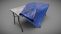 Foldable Table table, fold, foldable, tarp, substancepainter, substance, painter, maya, zbrush, plastic