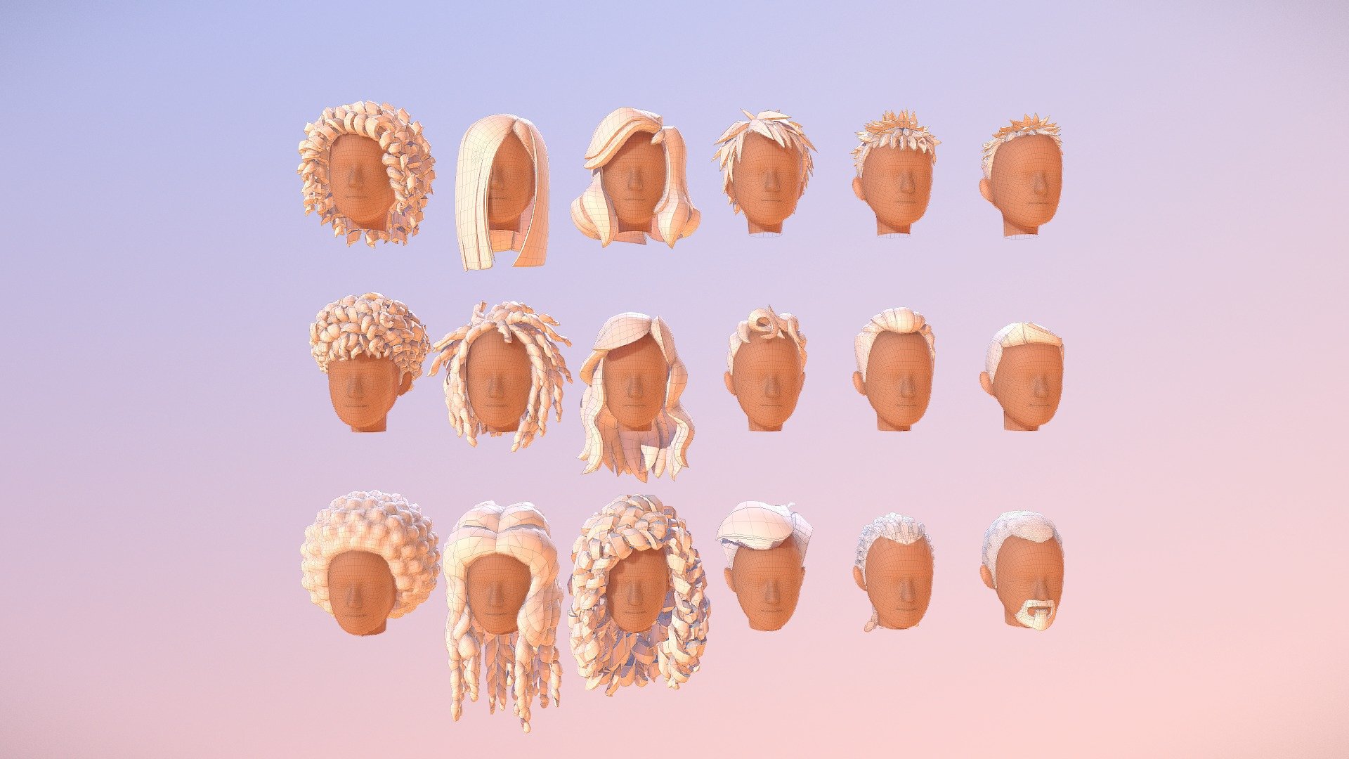 Hair Styles - 3D model by Paul Merrell (@paulmerrell) 3d model