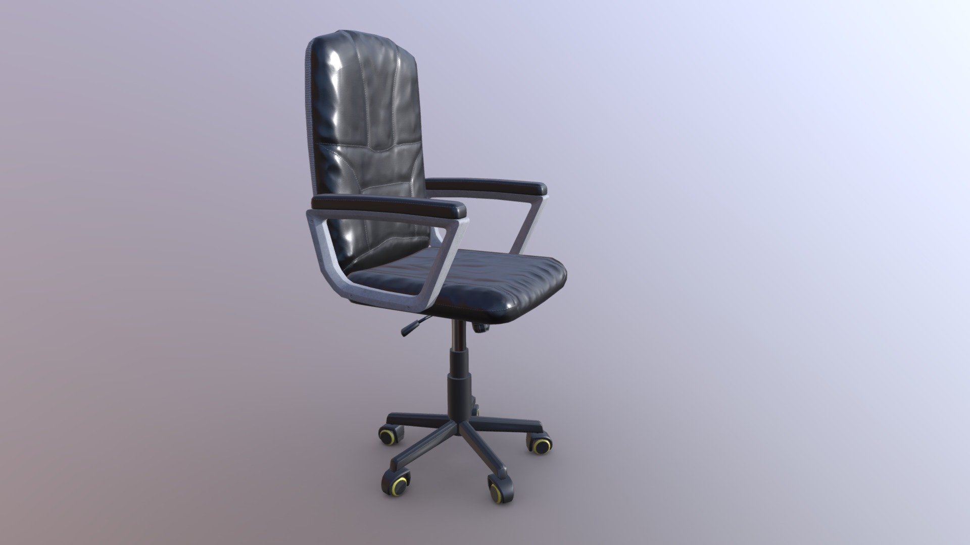 Avaible textures in archive: PBR, Unreal Engine, Unity sets. All textures 2048 resolution.

PBR textures - 


Chair_PBR_BaseColor.png (1.4 mb)
Chair_PBR_Height.png (1.3 mb)
Chair_PBR_Metallic.png (20,8 KB)----------------------------------------- total 10 mb.
Chair_PBR_Normal.png (6.2 mb)
Chair_PBR_Roughness.png (1.1 mb)

Unreal Engine textures -


Chair_Unreal_BaseColor.png (1.4 mb)
Chair_Unreal_Normal.png (6.2 mb) -------------------------------------- total 9.6 mb. 
Chair_Unreal_OcclusionRoughnessMetallic.png (2 mb)

Unity textures -


Chair_Unity_AlbedoTransparency.png (1.4 mb)
Chair_Unity_MetallicSmoothness.png (1.1 mb) --------------------- total  8.7 mb.
Chair_Unity_Normal.png (6.2 mb)
 - Office (home) black chair 3d model