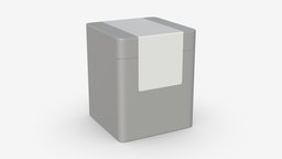 Metal tin can rectangular shape storage, rectangular, packaging, lid, template, shape, can, tin, metal, box, label, blank, 3d, pbr, design, container