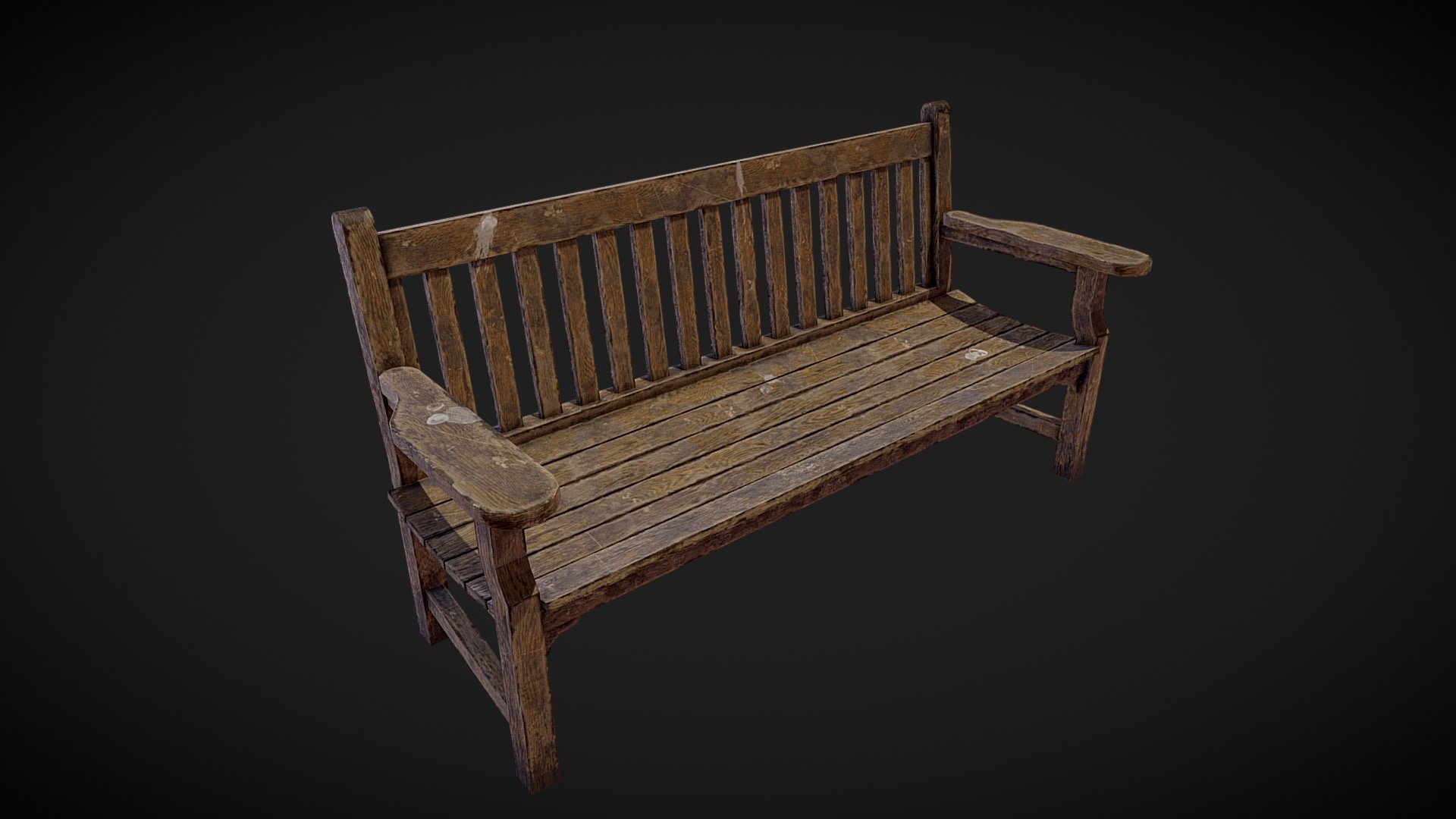 Old Bench - 3D model by minemine 3d model