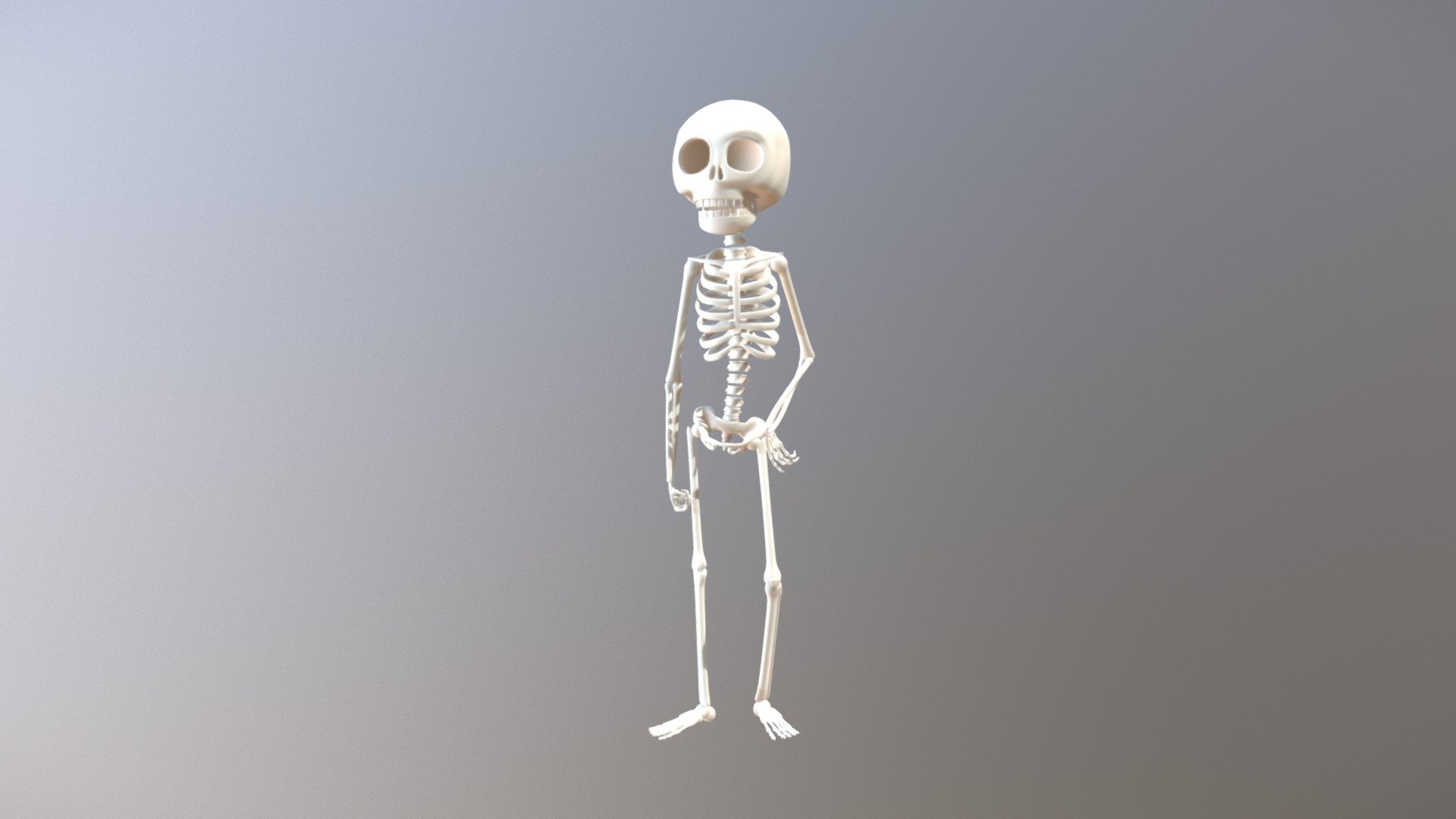 Created a 3D stylized skeleon model in spirit of Halloween! Modeled/rigged in Autodesk Maya. More renders: https://www.artstation.com/artwork/BG2Kr - Stylized 3D Skeleton Model - 3D model by Abraham Mast (@abrahammast) 3d model