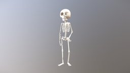 Stylized 3D Skeleton Model skeleton, 3d, animation, animated, halloween
