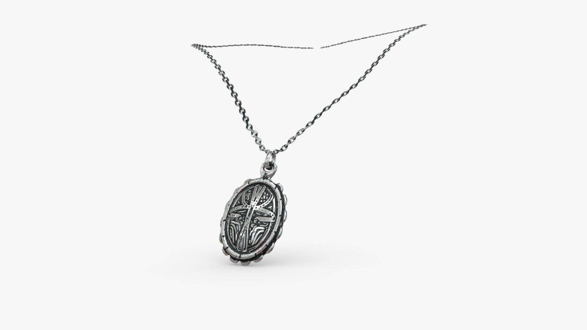 Check out my website for more products and better deals! &amp;gt;&amp;gt; SM5 by Heledahn &amp;lt;&amp;lt;


This is a digital 3d model of an antique or medieval style silver locket or medalion. The necklace is hanging from a silver chain, that wraps nicely around the character's neck. The medalion has a beautiful design, damaged by use and heavily weathered with dirt and scratches. The geometry of this object is simple, to allow easy animation and rigging.

This model can be used for any Medieval/Fantasy themed render project, used either as a background prop, or as a closeup prop due to its high detail and visual quality.

This product will achieve realistic results in your rendering projects and animations, being greatly suited for close-ups due to their high quality topology and PBR shading 3d model